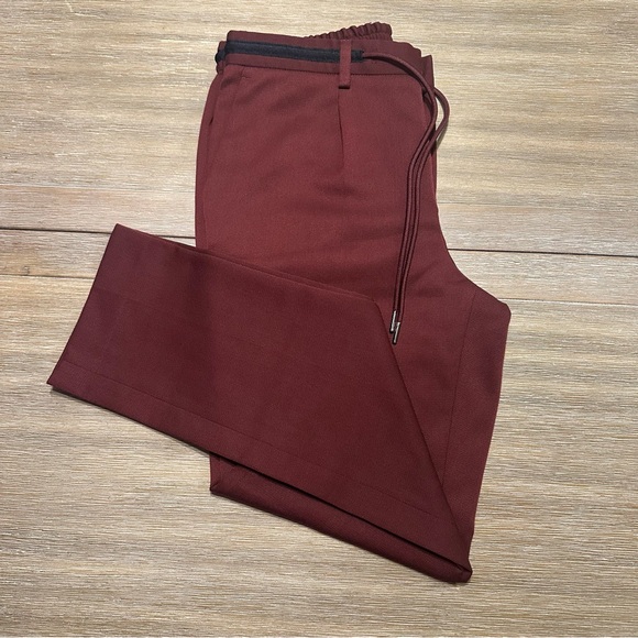 Express Men's Extra Slim Burgundy Drawstring Modern Tech Suit Pant: Size Medium - Picture 8 of 12
